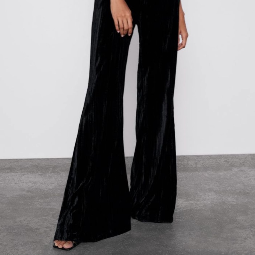 ♥️🇺🇸HP🇺🇸♥️ 𝗡𝗪𝗧 𝗭𝗮𝗿𝗮 •  Wide Leg Velvet Trousers - Picture 9 of 12